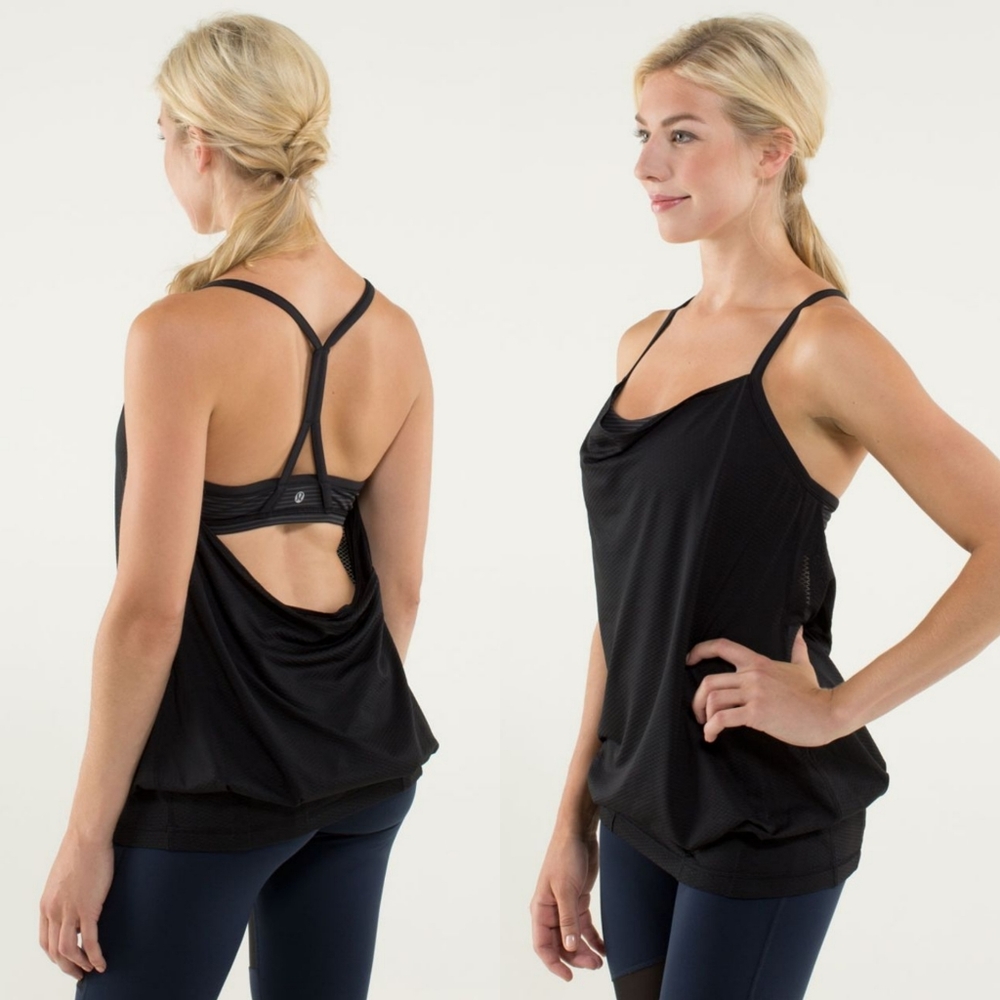 NWOT Lululemon C.Y.B Tank Black Hyper Stripe Size 4